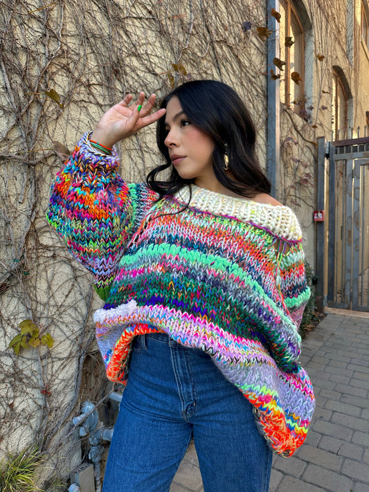 Multicolor Oversized Sweater