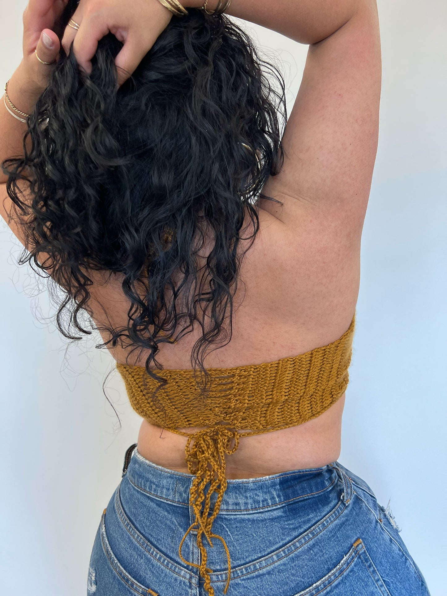 Gold Pineapple Crochet Top