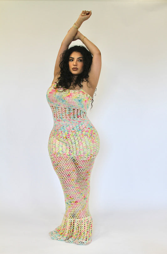 Multi Color Knit Maxi Dress