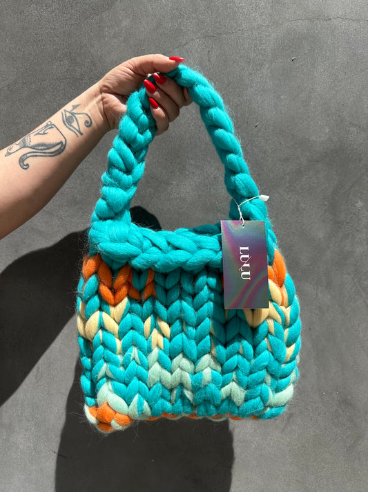 Chunky Wool Turquoise Bag