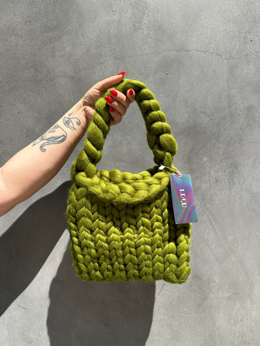 Chunky Wool Green Bag