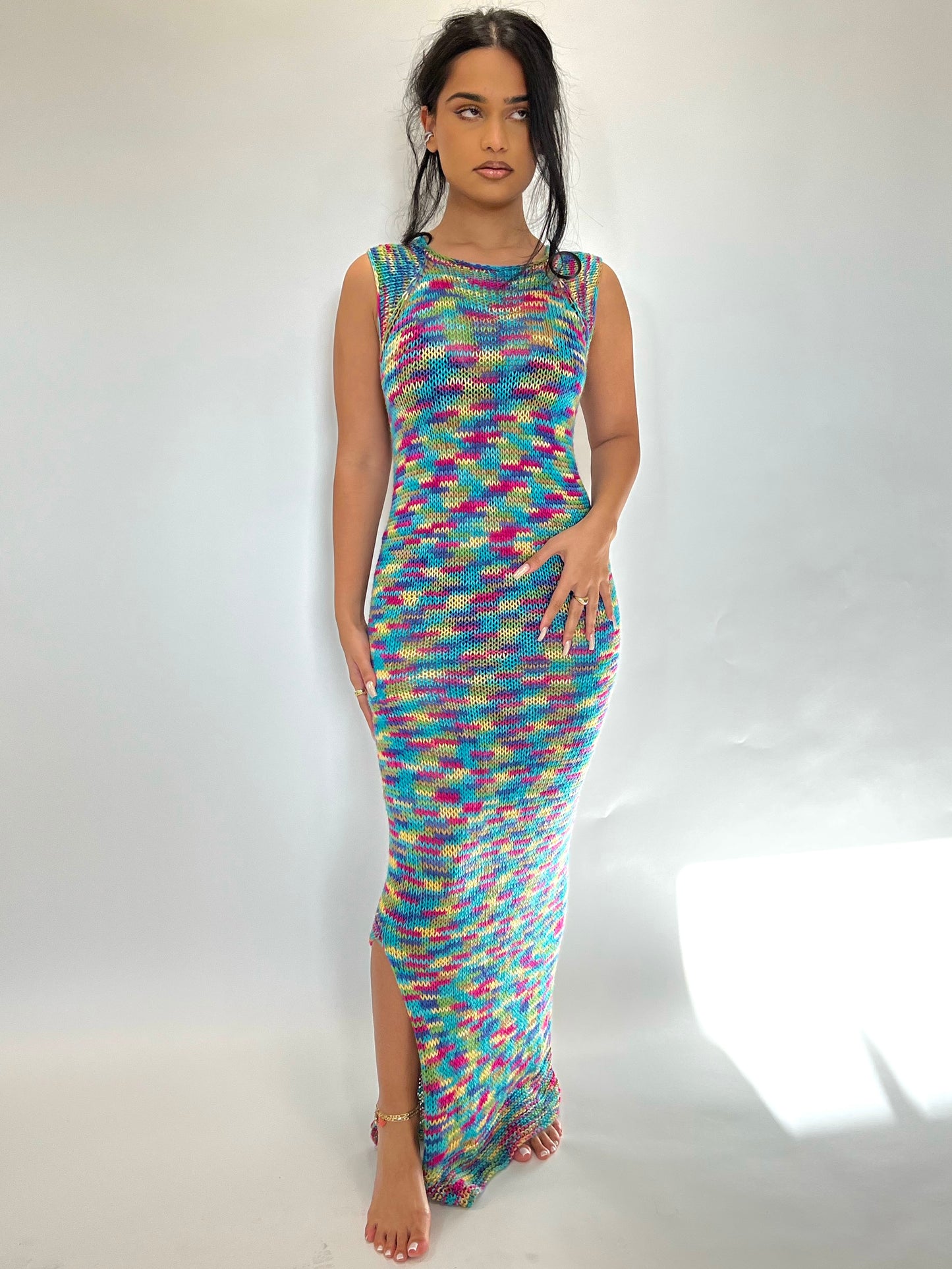 Pixel Knit Maxi Dress