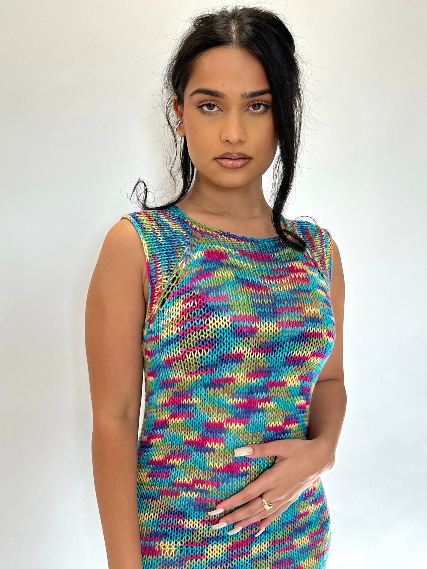 Pixel Knit Maxi Dress