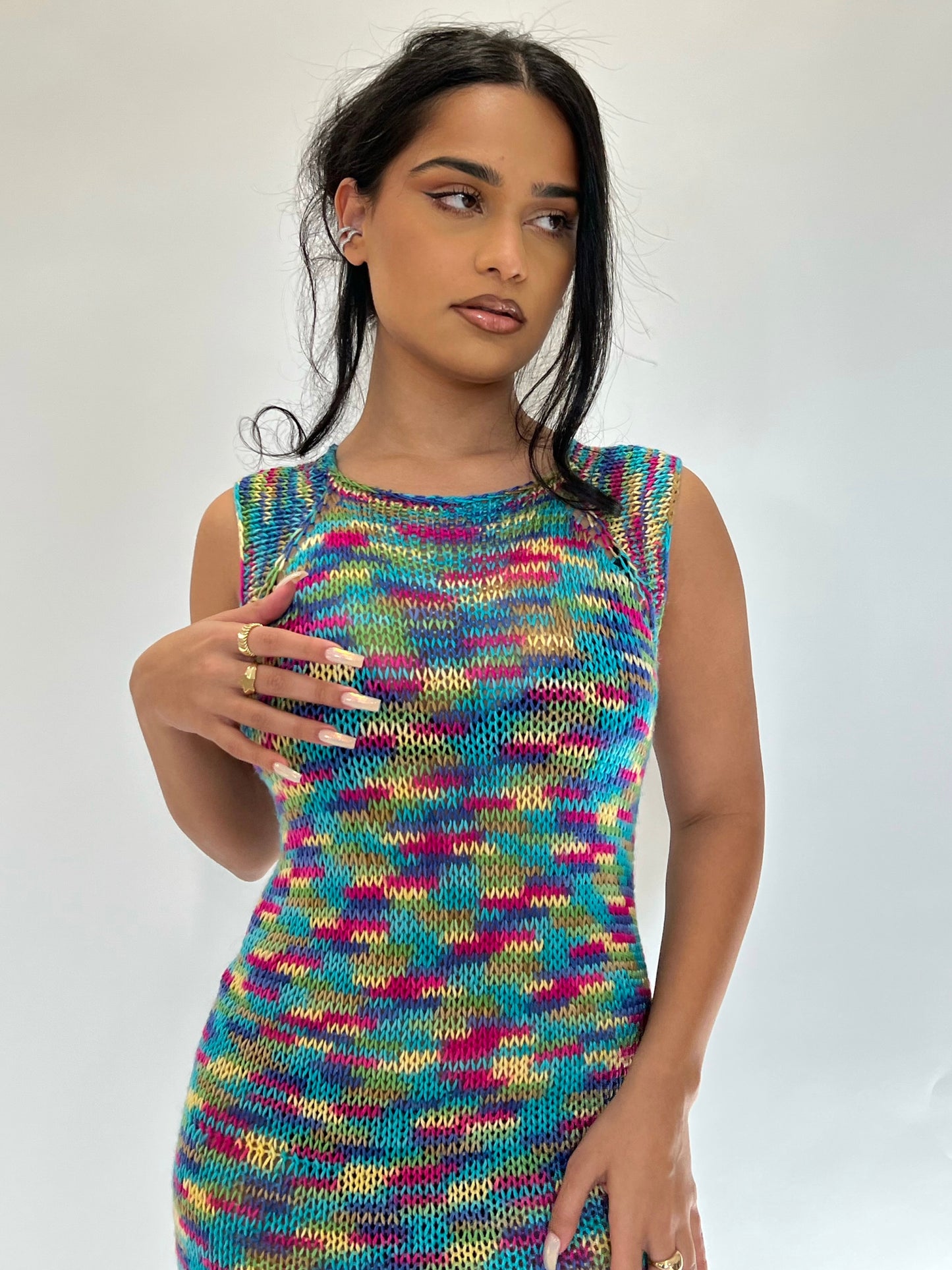 Pixel Knit Maxi Dress