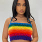 Rainbow Crop Knit Top