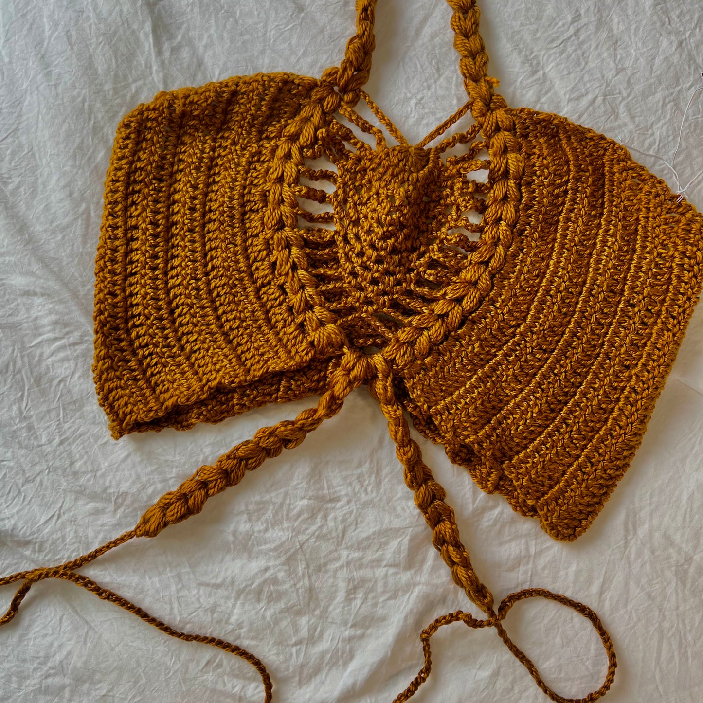 Gold Pineapple Crochet Top