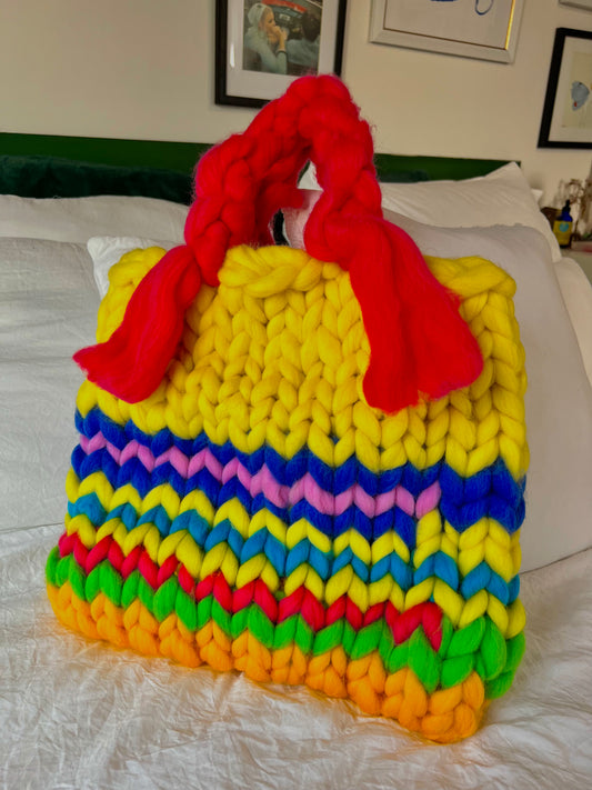 Chunky Wool Multi Color Bag