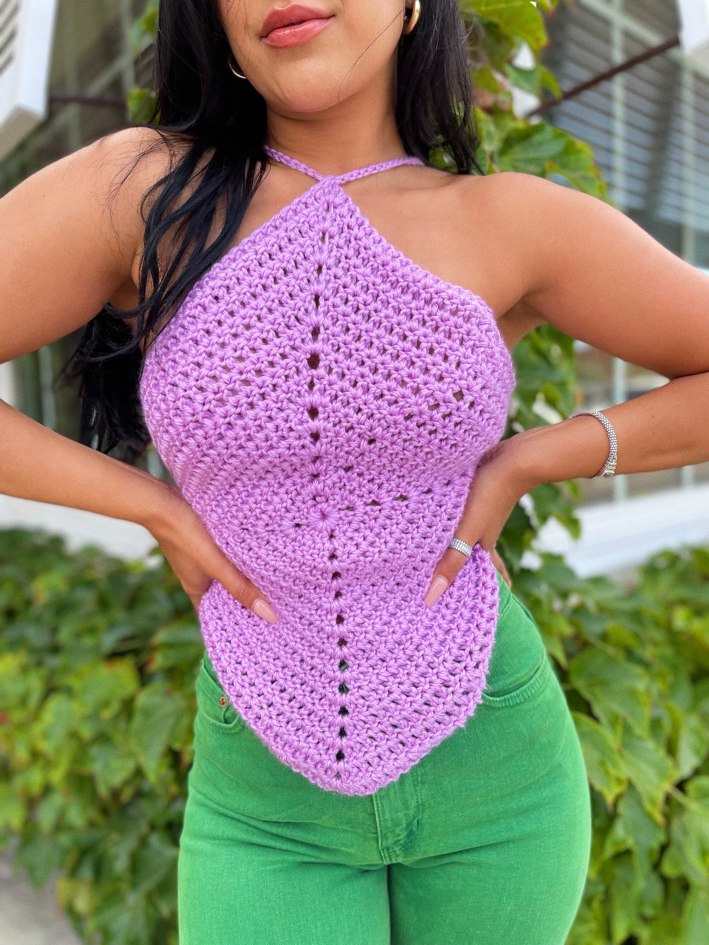 Lilac Crochet Top