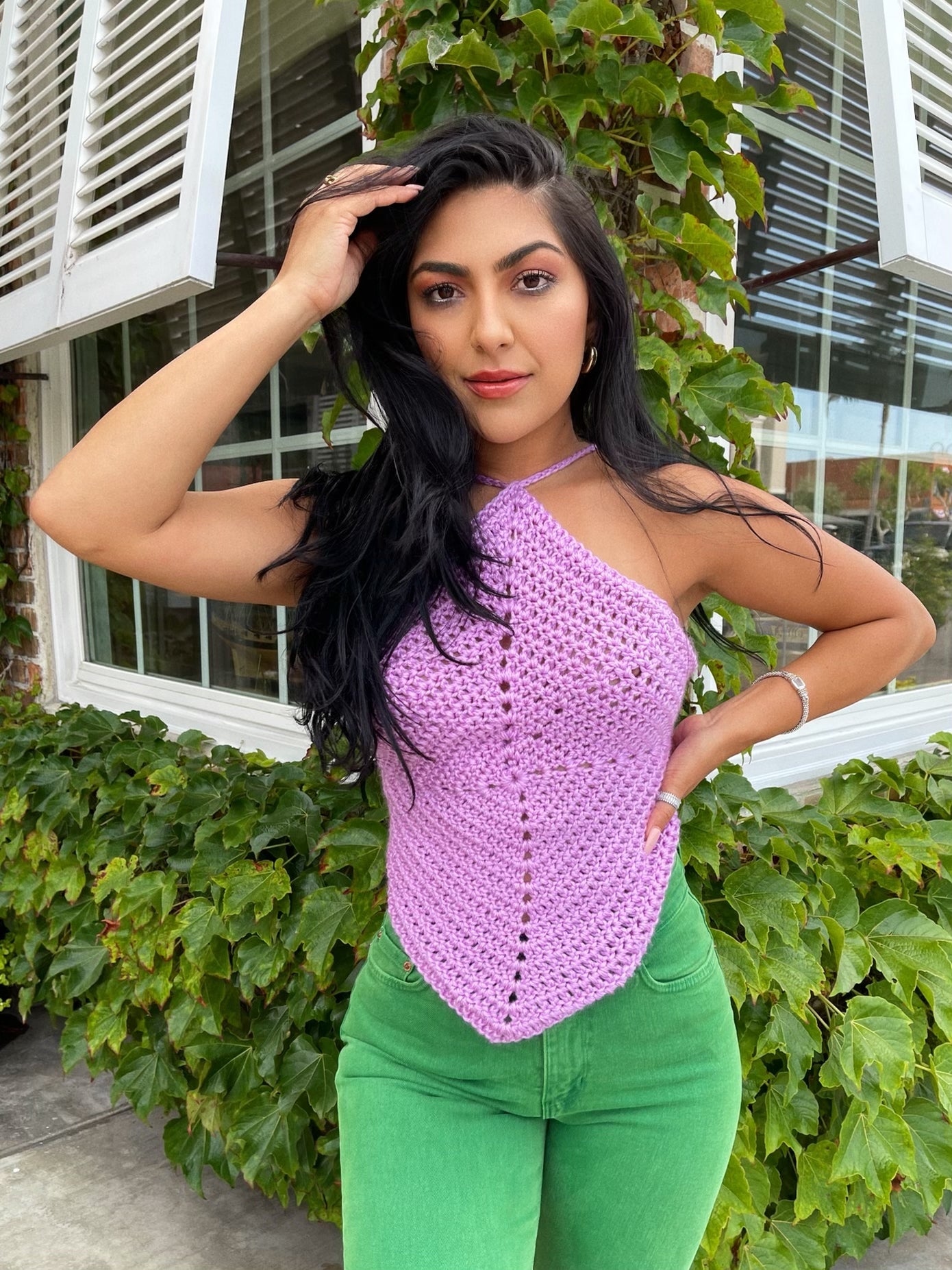 Lilac Crochet Top